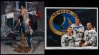 Apollo 14: Two Crew Signed Photos Shepard, Mitchell and Roosa. One Official Portrait Litho and One Photo Posed w/ LM