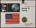 Apollo XVII Flown Flag To The Moon Aboard Spaceship America, December, 1972 Mounted on NASA Presentation Certificate