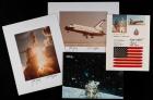 STS-1 Shuttle Columbia: First Mission in Space - Flown Flag & Two Signed Photos by John Young (Moonwalker, Apollo 16) and Bob Cr