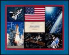 STS-110 Shuttle Atlantis Flown US Flag on Spectacular 4 Color Photo Montage With Over 40 Signatures All in Silver Pen