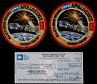 Two (2) Apollo-Soyuz Flown Crew Patches with Certificates of Authenticity Plus a Signed Check by Deke Slayton