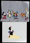 Disney Animation: One 7 Character Anniversary Cel Including Vintage Mickey, Peter Pan, Bambi & One Cel of Snow White