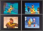 ALF The Animated Series: Four (4) Handpainted Cels, "Inscriptions" and Background Art, Colorful and Nicely Matted