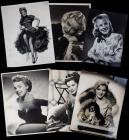 Collection of 6 Oversized Signed Vintage Photos by Actresses Including Marlene Dietrich, Una Merkle, June Allyson Terry Moore &