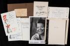 Authors -- Large Collection of Approximately 50 Signatures, Including H.G. Welles, Rosa Parks, Dr. Seuss, Ray Bradbury, and Many