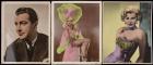 Seven (7) Oversized Color Gloss or Hand Tinted Portraits Including Zsa Zsa Gabor, Joan Bennett, Robert Taylor