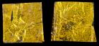 Apollo 11 Flown Thermal Mylar Film Coating "Kapton" Foil; Two (2) Mounted Samples on Acrylic Squares