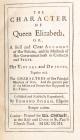 [Elizabeth I] Bohum, Edmund. <I>The Character of Queen Elizabeth</I> - 2