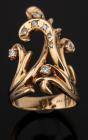 14 Karat Yellow Gold and Diamond Lady's Ring - 2