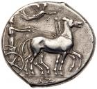 Sicily, Katane (c. 415-410 B.C.). Silver Tetradrachm (17.18g, 2h). Choice VF