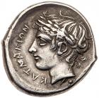 Sicily, Katane (c. 415-410 B.C.). Silver Tetradrachm (17.18g, 2h). Choice VF - 2