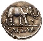 Julius Caesar. Silver Denarius (4.01 g, 4h). Traveling Italian mint, 49-48 BC