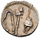 Julius Caesar. Silver Denarius (4.01 g, 4h). Traveling Italian mint, 49-48 BC - 2