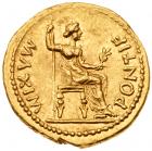 Tiberius (A.D. 14-37). Gold Aureus (7.82g, 6h). - 2