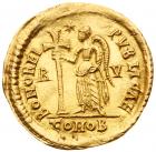 Justa Gratia Honoria (sister of Valentinian III). Gold Solidus (4.47 g, 12h). - 2