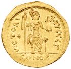 Justin II (A.D. 565-578). Gold Solidus (4.37 g, 6h). - 2