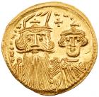 Constans II & Constantine IV (A.D. 654-668). Gold Solidus (4.45 g, 6h)