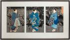 19th Century Japanese Woodblock Triptych and One Complimenting Panel - 2