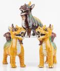 Chinese Sancai Pottery Figures of Qilin, 18th/19th Century