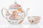 Late 19th Century Qing Dynasty Porcelain Teapot and Cup