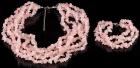 Lovely Soft Rose Color Quartz Necklace and Bracelet - 2