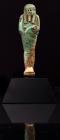 Beautiful Egyptian Pale Blue & Green Faience Ushabti, New Kingdom, 8Â½" Tall, Custom Presentation Base - 2