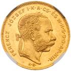 Gold 8 Forint-20 Francs, 1877 KB. <I>Kremnitz.</I>