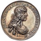 On the Peace of Oliva, May 3, 1660. Silver Medal, 35mm. 12.97g. By Johann HÃ¶hn, Jr.