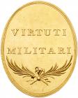 Virtuti Militari Medal, 1792. Gold. Oval, 43 x 34mm. 19th Century restrike. - 2