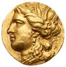 Sicily, Syracuse. Hieron II. 274-216 BC. Gold Decadrachm (4.32 g) or 60 Litrai E