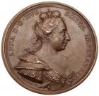 Medal. Bronze. 44 mm. By G.W. Vestner. Victory over Tartars at Azov, 1736.