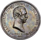 Medal. Silver. 65 mm. By A. Lyalin and M. Kuchkin. On the Coronation of Alexander II, 1856.