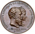 Medal. Bronze. 65 mm. By S. Vazhenin and A. Griliches. On the Coronation of Alexander III and Maria Feodorovna, 1883.