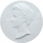 Medal. âBiscuitâ Porcelain. 99.5 mm. Imperial Porcelain Factory, St. Petersburg. Portrait of Alexandra Feodorovna 1909.