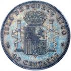 Puerto Rico. 40 Centavos, 1896-PGV PCGS AU50 - 2