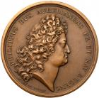 Medal. Bronze. 42 mm. By J. Duvivier. On the Visit of Peter the Great to Paris, 1717.