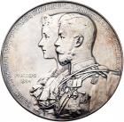 Medal. Silver. 71 mm. By A. Vasyutinsky. Wedding of Nicholas II and Alexandra Feodorovna, 1894.