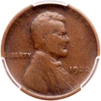 1922 Lincoln 1C. No D. Strong Reverse PCGS F12