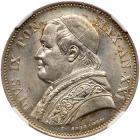 Italian States: Papal/Roman States. 2 1/2 Lire, 1867-R NGC MS64