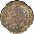 Italian States: Lombardy. 5 Lire, 1848-M NGC MS64 - 2