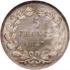 France. 5 Francs, 1847-A NGC MS64 - 2