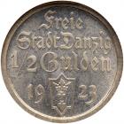 Poland: Danzig. Proof 1/2 Gulden, 1923 NGC Proof 64 - 2