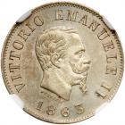 Italy. 50 Centesimi, 1863-M BN NGC MS64