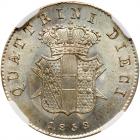 Italian States: Tuscany. 10 Quattrini, 1858 NGC MS66 - 2