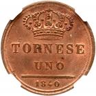 Italian States: Naples. Tornese, 1840 NGC MS64 RB - 2