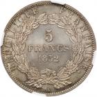 France. 5 Francs, 1852-A NGC MS67 - 2