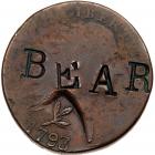 1793 S-5 R4 Wreath Cent Counterstamped "BEAR" <B>Fair-2</B>