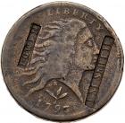 1793 S-10 R4 Wreath Cent Double Counterstamped <B>VG8</B>