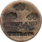 1793 S-11c R3- Wreath Cent with Lettered Edge Counterstamped "ROWLAND/PHILADA" Basal State-1 - 2