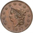 1817 N-9 R2 PCGS graded MS64 Brown, CAC Approved